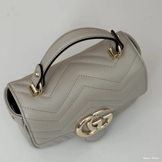 Hyperpeter handle GUCCI GG bag-17*13*6CM mini Marmont top 0815